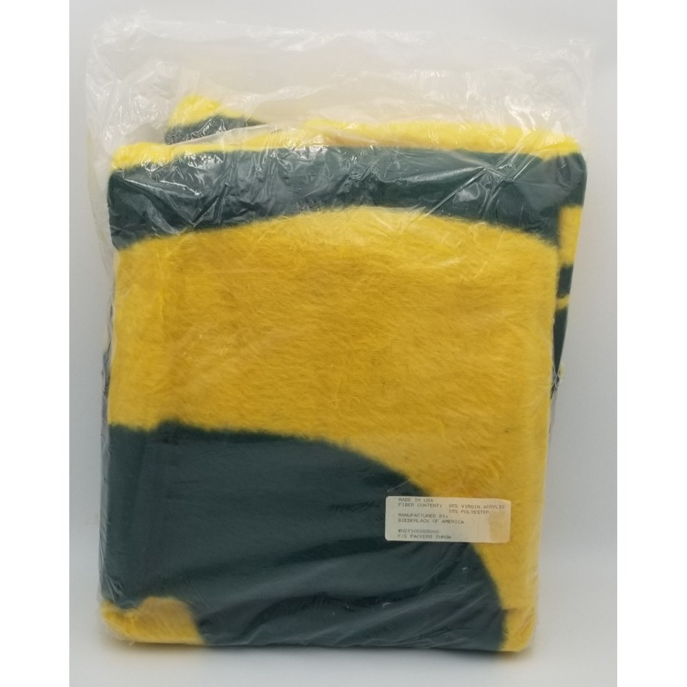 NOS Vintage Biederlack Green Bay Packers NFL Football Throw Blanket USA 78 x 58